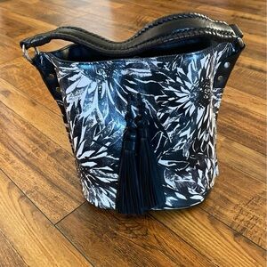 Black and White Floral Women's Bag